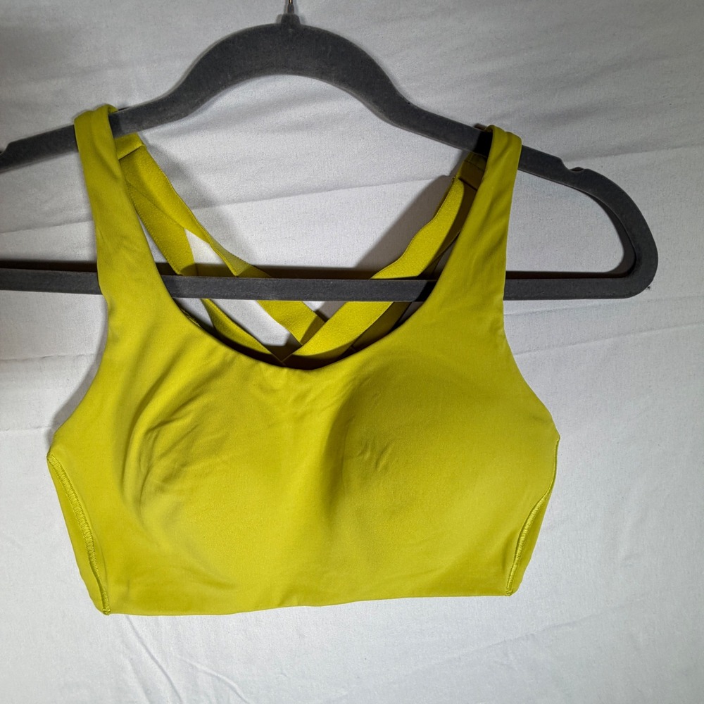 Lululemon Energy Bra Medium Support Acid Green Size 32D Crossback